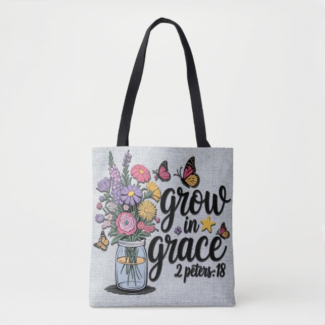 Inspirational Christian Bible Verse /Scripture Tote Bag (Front)