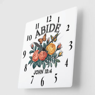 Inspirational Christian Bible Verse Square Wall Clock