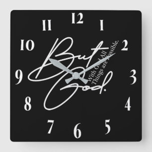 Inspirational Christian Bible Verse Square Wall Clock