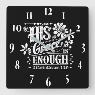 Inspirational Christian Bible Verse Square Wall Clock