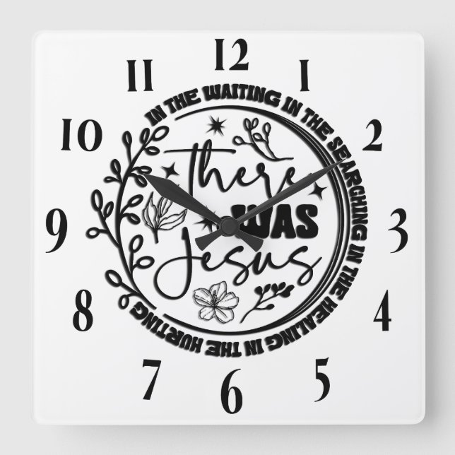 Inspirational Christian Bible Verse Square Wall Clock (Front)