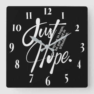 Inspirational Christian Bible Verse Square Wall Clock