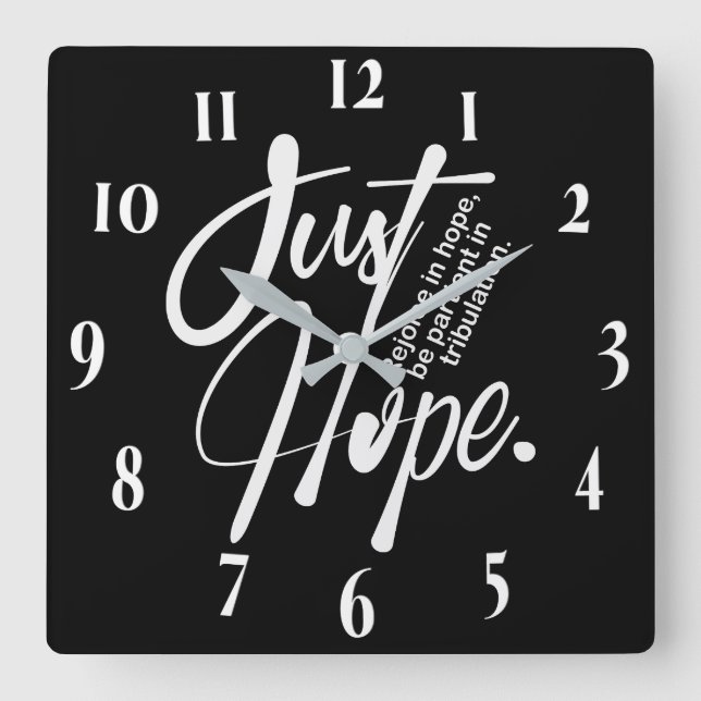 Inspirational Christian Bible Verse Square Wall Clock (Front)