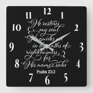 Inspirational Christian Bible Verse Square Wall Clock