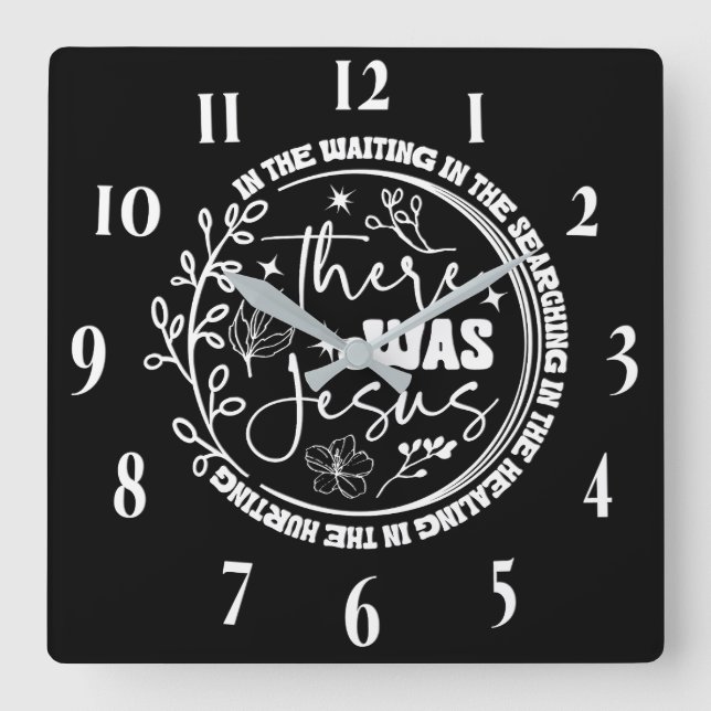 Inspirational Christian Bible Verse Square Wall Clock (Front)