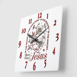 Inspirational Christian Bible Verse Square Wall Clock