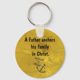 Inspirational Christian Dad Quote Key Ring