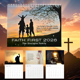Inspirational Christian Family Name 2026 Calendar