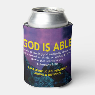 Inspirational Christian GOD IS ABLE Can Cooler