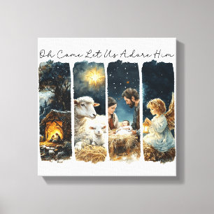 Inspirational Christian Let Us Adore Him Canvas Print