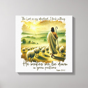 Inspirational Christian Lord Is My Shepherd Canvas Print