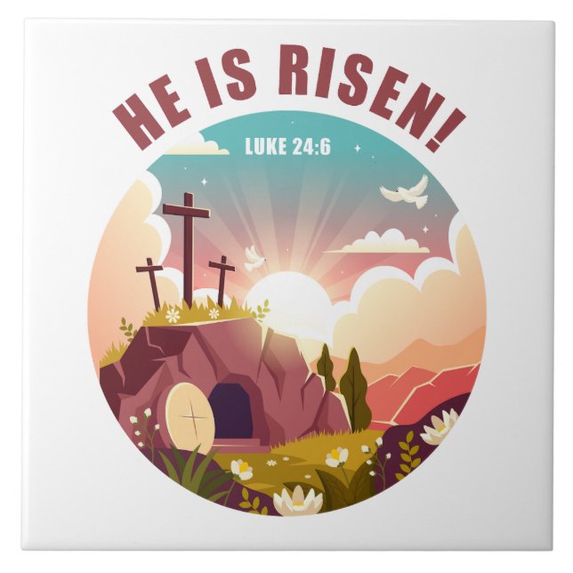 Inspirational Christian Passover Easter Jesus Tile (Front)