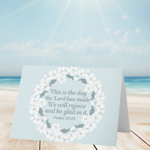 Inspirational Christian Psalm 118:24 Rejoice Card