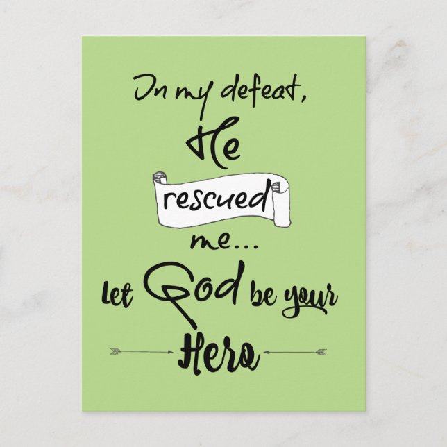Inspirational Christian Quote Encouragement Postcard (Front)
