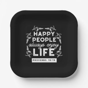 Inspirational Christian Quote from Proverbs 15:15 Paper Plate