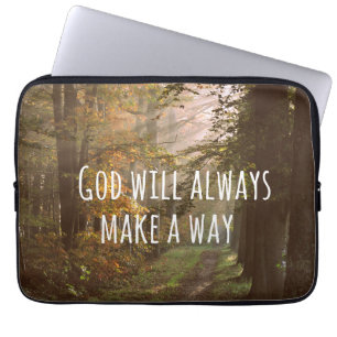 Inspirational Christian Quote: God Will Laptop Sleeve