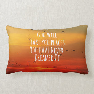 Inspirational Christian Quote: God Will Lumbar Cushion