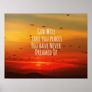 Inspirational Christian Quote: God Will Poster