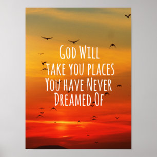 Inspirational Christian Quote: God Will Poster