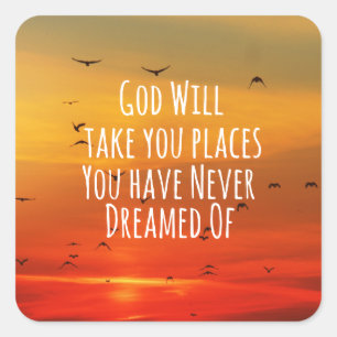 Inspirational Christian Quote: God Will Square Sticker