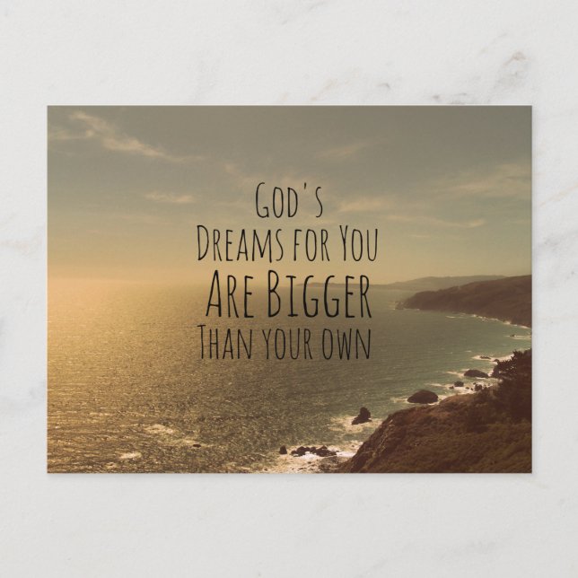 Inspirational Christian Quote God's Dreams for You Postcard (Front)