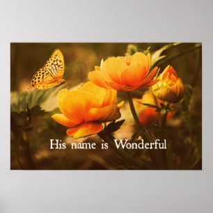 Inspirational Christian Quote: His Name is Poster