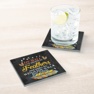Inspirational Christian Saying/Bible Verse Glass Coaster
