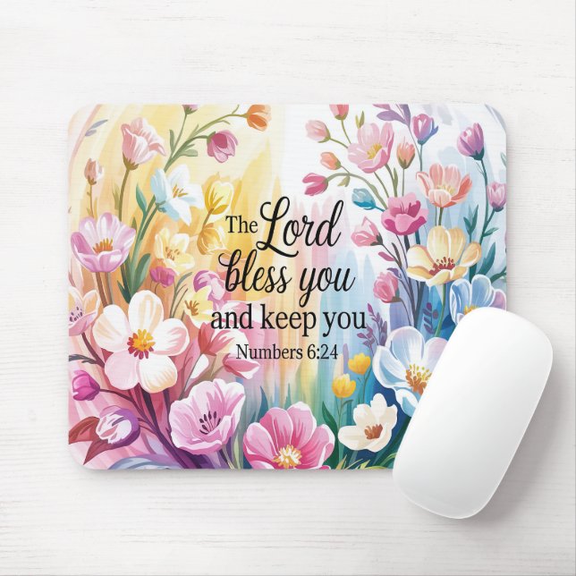 Inspirational Christian Scripture  Mouse Mat (With Mouse)