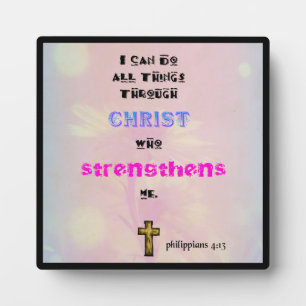Inspirational Christian Scripture Quote Typography Plaque