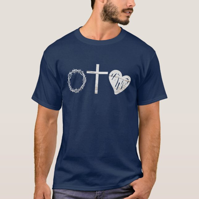 Inspirational Christian Symbols- Jesus T-Shirt (Front)