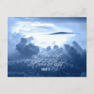 Inspirational Christian Verse: Let There Be Light Postcard