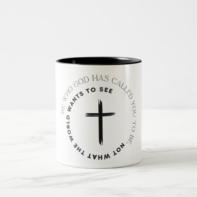 Inspirational Christian Verse Two-Tone Coffee Mug (Center)
