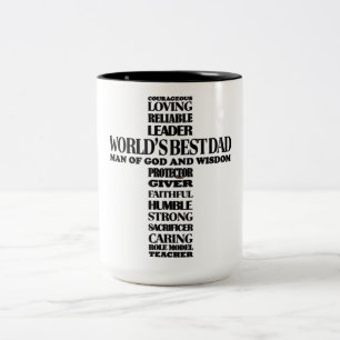 Inspirational Christian World's Best Dad Two-Tone Coffee Mug