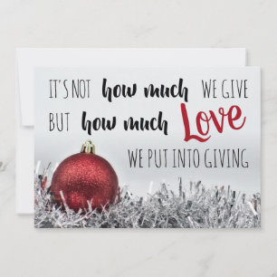 Inspirational Christmas quote with red decoration Card