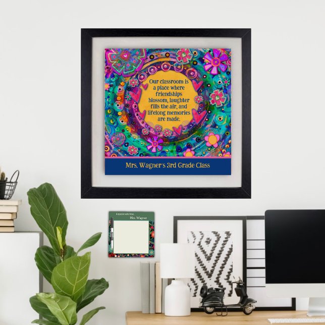 Inspirational Classroom Quote Personalised Floral Poster (Creator Uploaded)