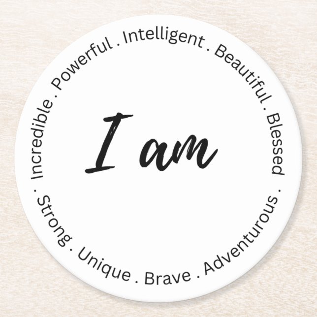 Inspirational coast round paper coaster (Front)