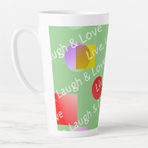 Inspirational Colourful Geometric Art on Sage Gree Latte Mug