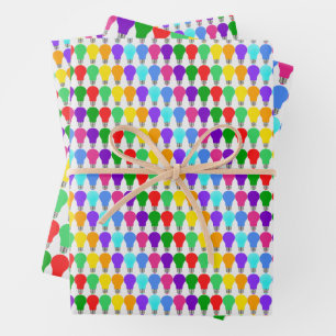 Inspirational Colourful Light Bulbs Wrapping Paper Sheet