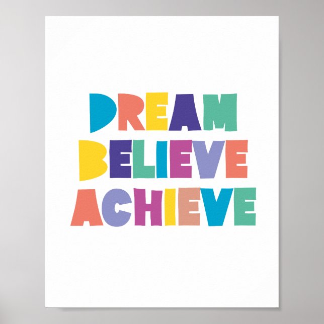 Inspirational colourful typographic poster (Front)