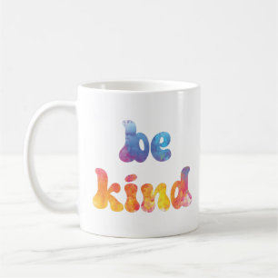 Inspirational Colourful Watercolor Be Kind Coffee Mug
