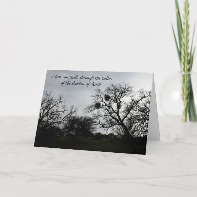 Inspirational Comfort Card: Oaks against grey sky Card (Front)