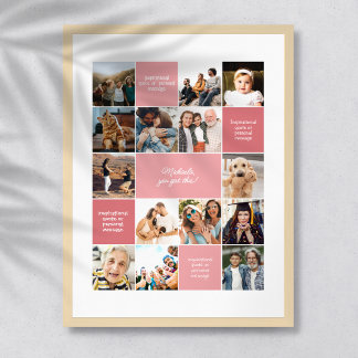 Inspirational Comfort Custom Messages & 14-Photo Poster