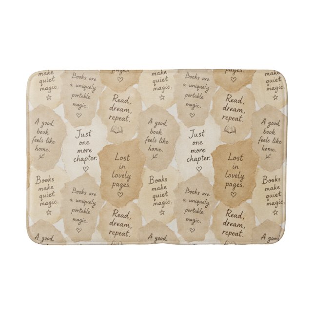 Inspirational Cream Books Magic   Bath Mat (Front)