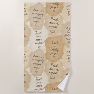 Inspirational Cream Books Magic Beach Towel