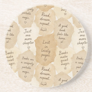 Inspirational Cream Books Magic   Coaster