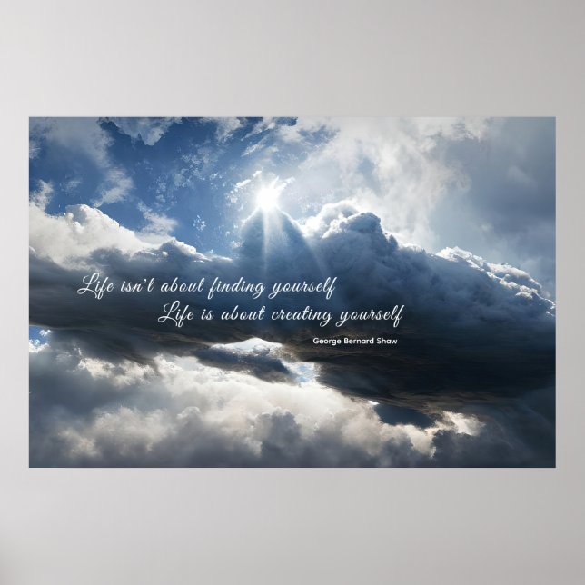 Inspirational "Creating Yourself" Sky Ai Art  Poster (Front)