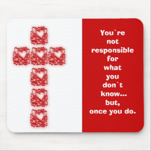 Inspirational Cross Of Hearts Mouse Mat