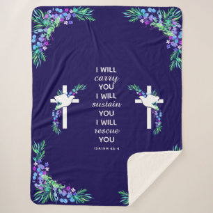 Inspirational Cross Sherpa Blanket