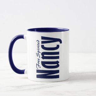 Inspirational Customised "Nancy" Name in Navy Blue Mug