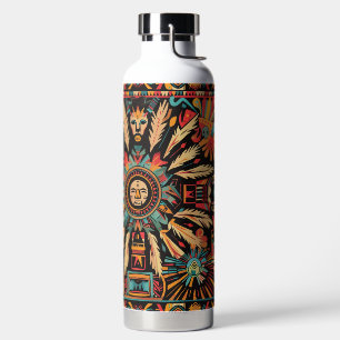 Inspirational Cyan "Aztec Dream" Insulated Bottle